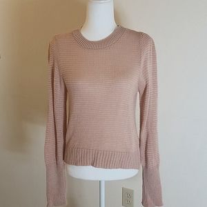 Express light pink crewneck knit sweater